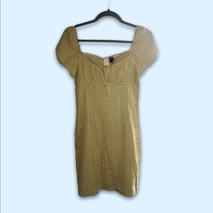 Yellow Plaid Bodycon Dress